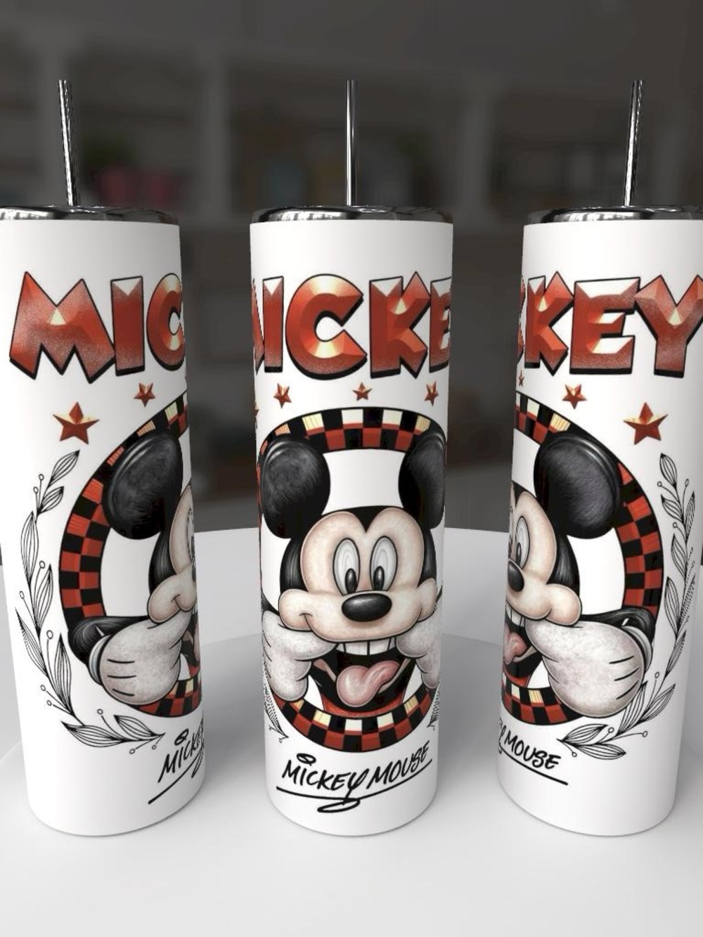 Mickey Mouse Retro Red & Black Stainless Steel Tumbler - Disney